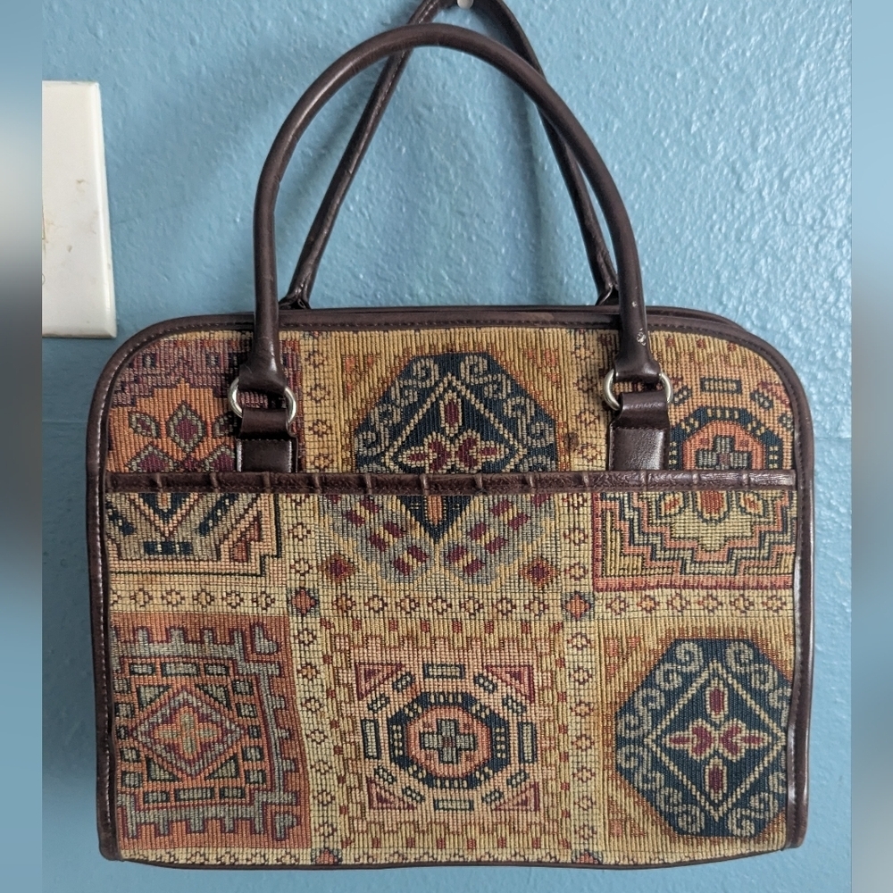 Marld Elegant Brown Patterned Handbag - image 2